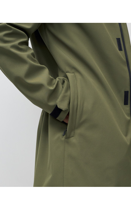 Мужская спортивная парка с капюшоном softshell, хаки