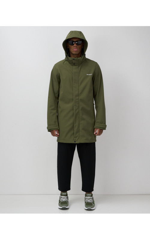 Мужская спортивная парка с капюшоном softshell, хаки