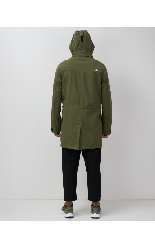 Мужская спортивная парка с капюшоном softshell, хаки