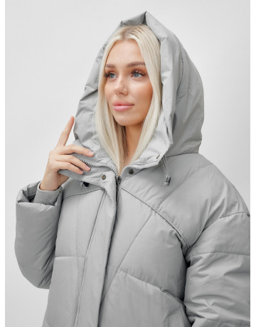 Длинный зимний пуховик с капюшоном для женщин