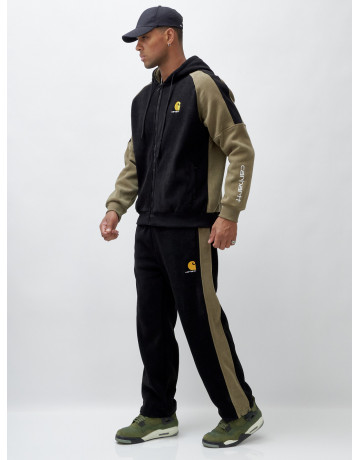 Мужской утеплённый спортивный костюм с начёсом для осени.