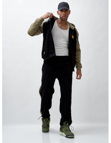 Мужской утеплённый спортивный костюм с начёсом для осени.