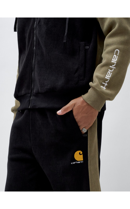 Мужской утеплённый спортивный костюм с начёсом для осени.