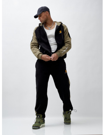 Мужской утеплённый спортивный костюм с начёсом для осени.