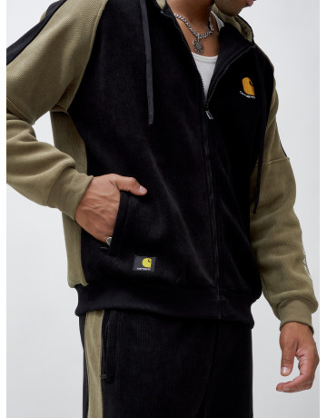 Мужской утеплённый спортивный костюм с начёсом для осени.