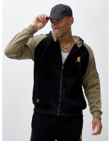 Мужской утеплённый спортивный костюм с начёсом для осени.