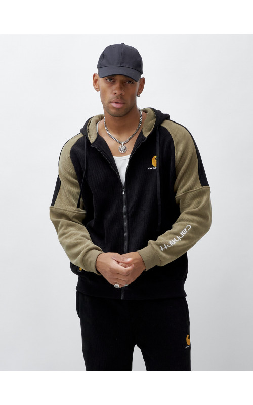 Мужской утеплённый спортивный костюм с начёсом для осени.