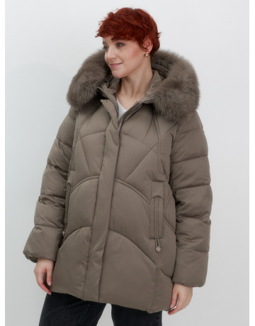 Пуховик для женщин с мехом песца