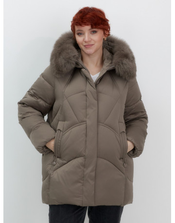 Пуховик для женщин с мехом песца