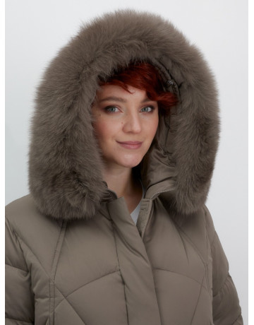 Пуховик для женщин с мехом песца