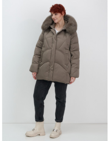 Пуховик для женщин с мехом песца
