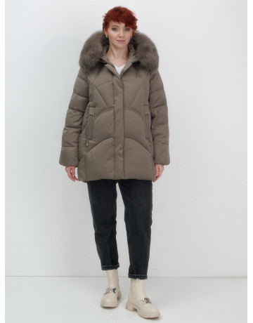 Пуховик для женщин с мехом песца