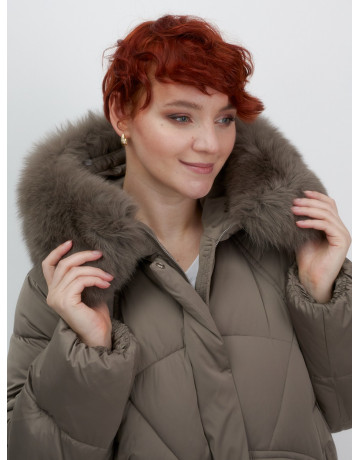 Пуховик для женщин с мехом песца