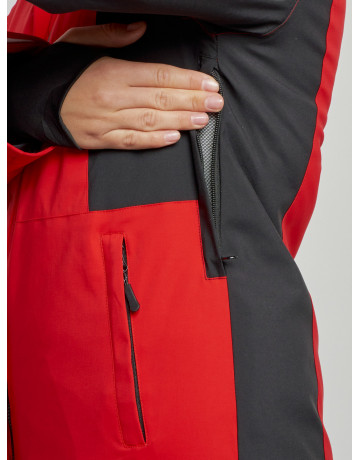 Женская горнолыжная куртка красная, зима