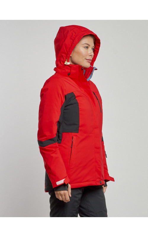 Женская горнолыжная куртка красная, зима