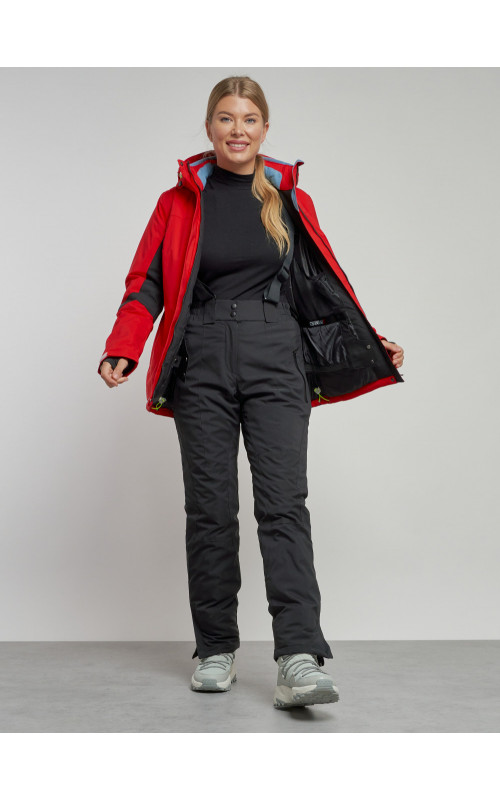 Женская горнолыжная куртка красная, зима
