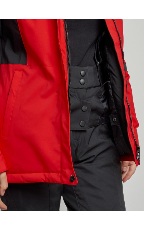 Женская горнолыжная куртка красная, зима