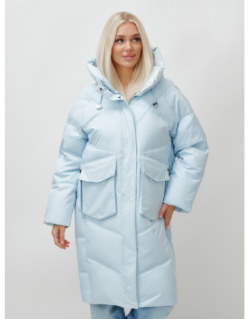 Женский длинный пуховик с капюшоном «Летучая мышь»