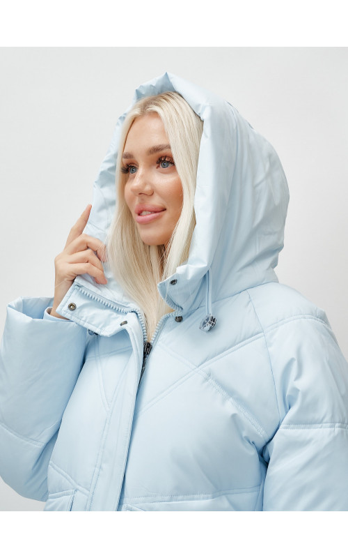 Женский длинный пуховик с капюшоном «Летучая мышь»