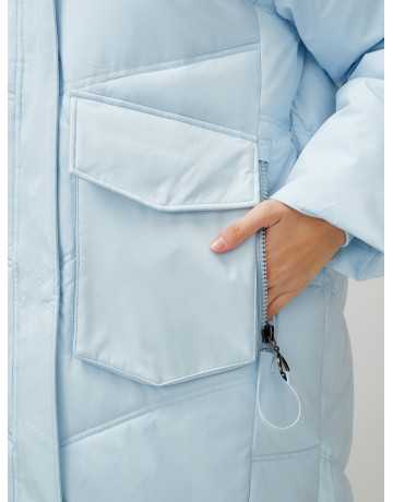 Женский длинный пуховик с капюшоном «Летучая мышь»