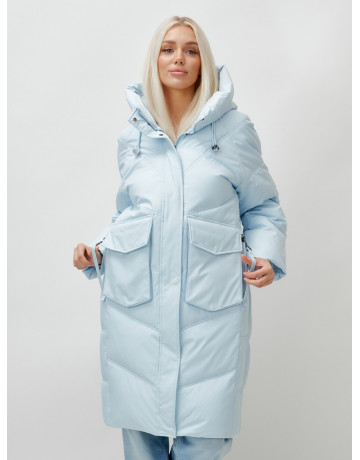 Женский длинный пуховик с капюшоном «Летучая мышь»