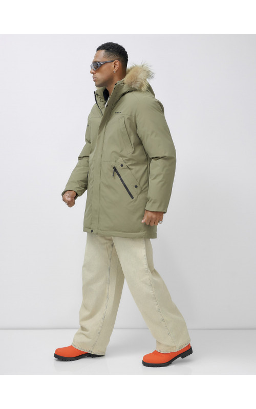 Мужская зимняя парка с мехом енота для активного отдыха