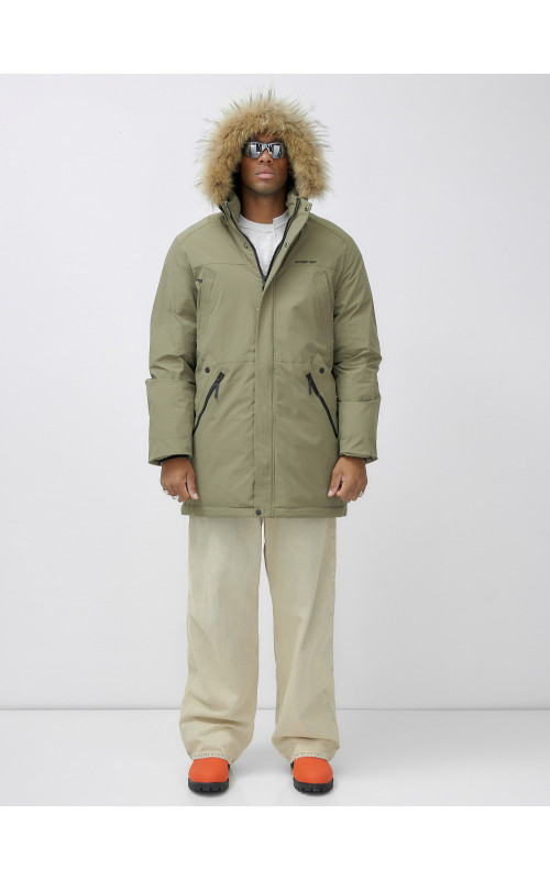 Мужская зимняя парка с мехом енота для активного отдыха