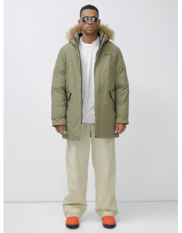 Мужская зимняя парка с мехом енота для активного отдыха