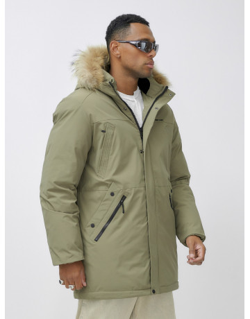 Мужская зимняя парка с мехом енота для активного отдыха