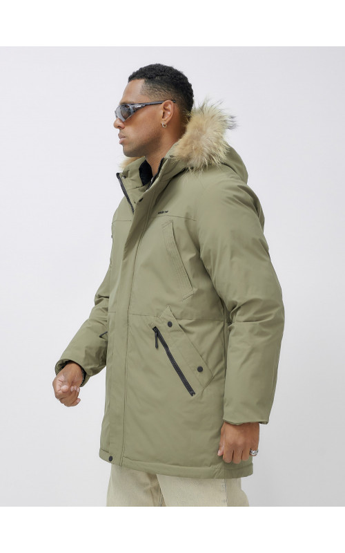 Мужская зимняя парка с мехом енота для активного отдыха