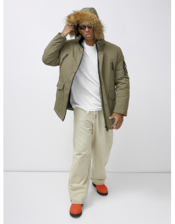 Мужская зимняя парка с мехом енота для активного отдыха