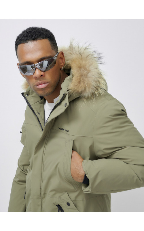 Мужская зимняя парка с мехом енота для активного отдыха