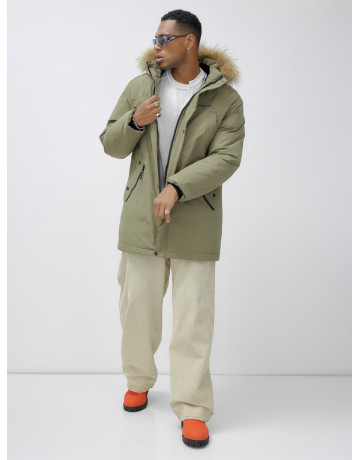 Мужская зимняя парка с мехом енота для активного отдыха