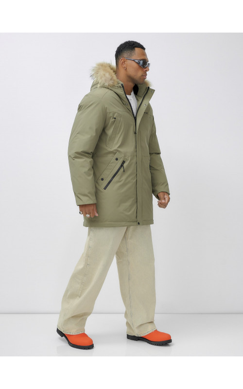 Мужская зимняя парка с мехом енота для активного отдыха