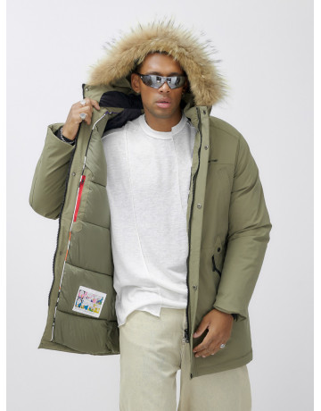 Мужская зимняя парка с мехом енота для активного отдыха