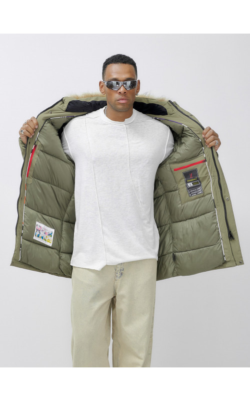 Мужская зимняя парка с мехом енота для активного отдыха