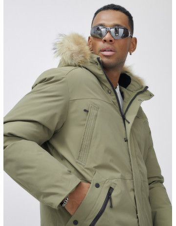 Мужская зимняя парка с мехом енота для активного отдыха