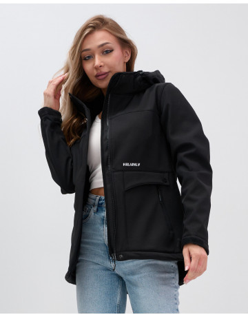 Женская спортивная ветровка с капюшоном, black softshell