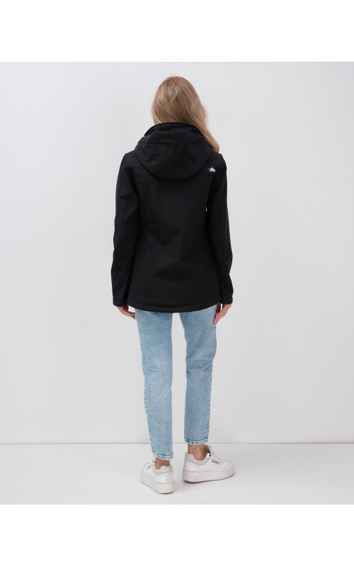 Женская спортивная ветровка с капюшоном, black softshell