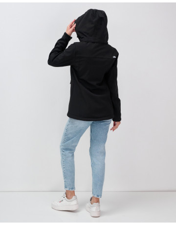 Женская спортивная ветровка с капюшоном, black softshell