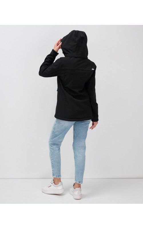 Женская спортивная ветровка с капюшоном, black softshell