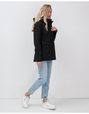 Женская спортивная ветровка с капюшоном, black softshell