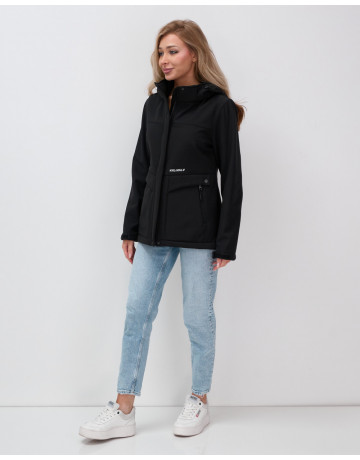Женская спортивная ветровка с капюшоном, black softshell