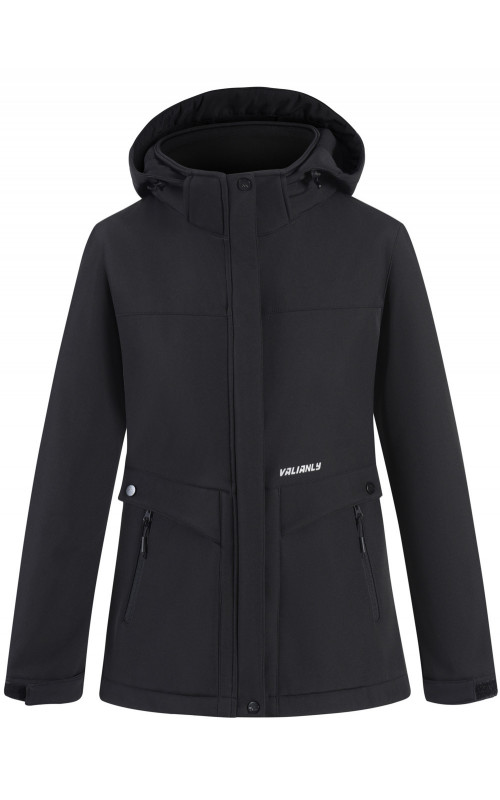 Женская спортивная ветровка с капюшоном, black softshell