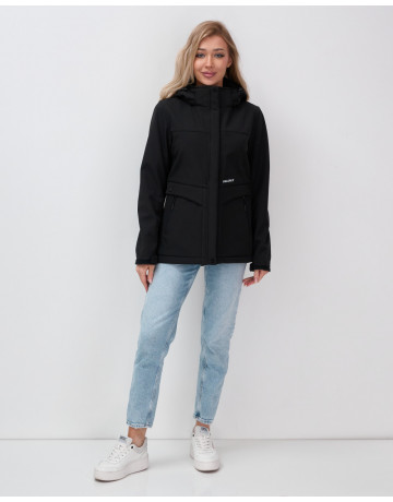 Женская спортивная ветровка с капюшоном, black softshell