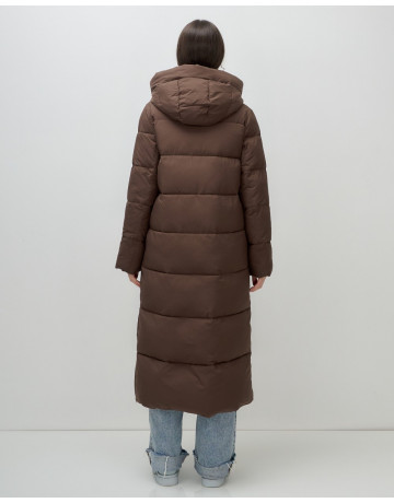 Длинный зимний пуховик для женщин с капюшоном