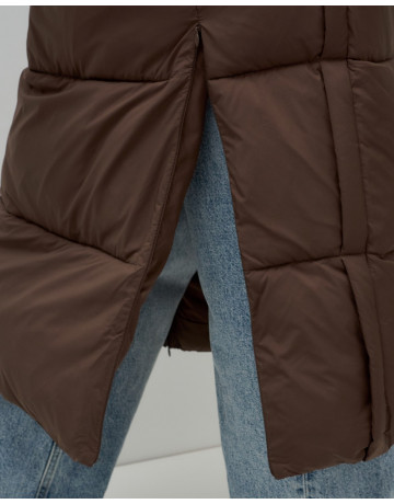 Длинный зимний пуховик для женщин с капюшоном