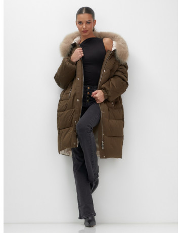 Длинный зимний пуховик премиум-класса