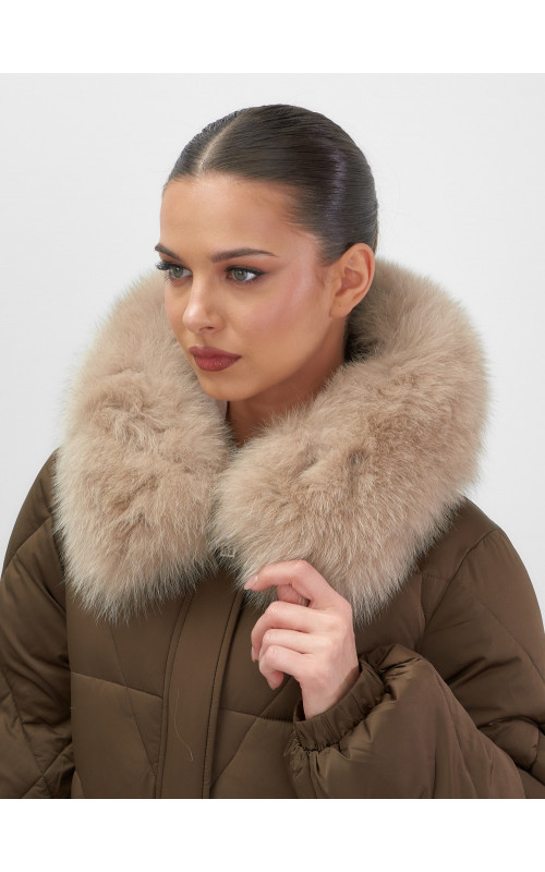 Длинный зимний пуховик премиум-класса