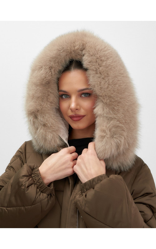 Длинный зимний пуховик премиум-класса